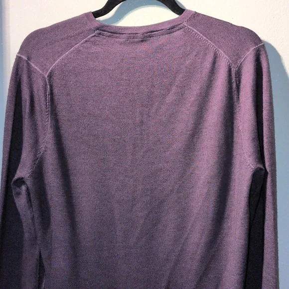 Patrick Assaraf M Extra Fine Merino Wool Eggplant - Picture 9 of 10